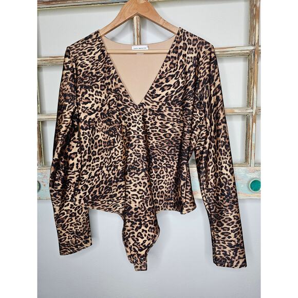 Good American Tops - Good American Compression Thong Bodysuit Leopard Cheetah Size 2X